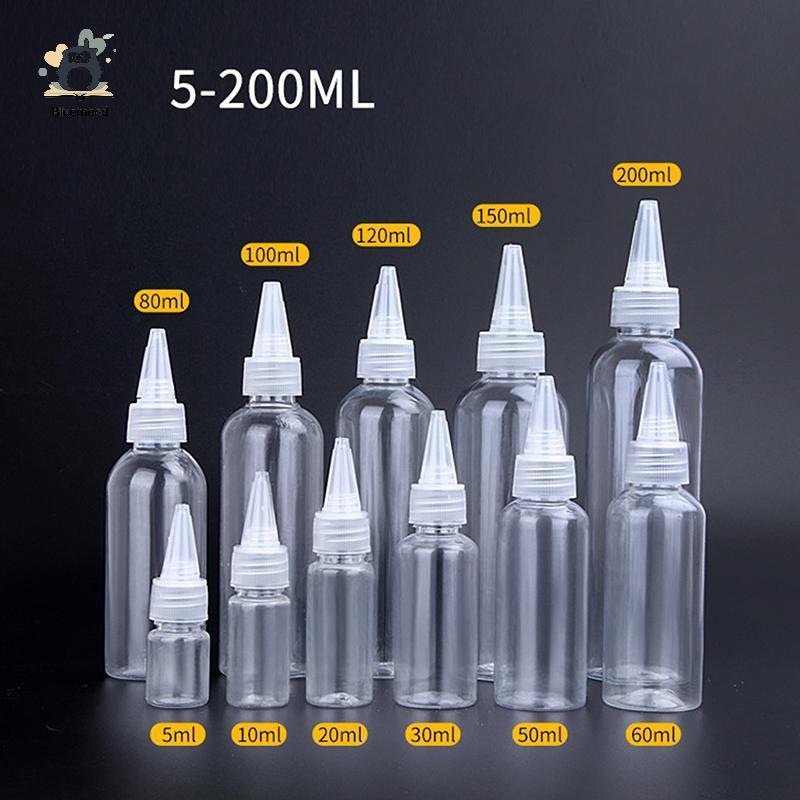 [Bluemood] Chai nhỏ giọt bóp nhựa 10-200ml Nắp vít trong suốt Hộp đựng dầu lỏng Mới