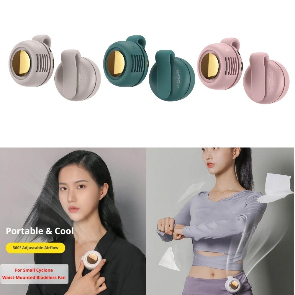 Quạt không lưỡi Mini CATMALLER88, Quạt im lặng di động có thể điều chỉnh 3 tốc độ nhẹ, Quạt điện có thể sạc lại Clip trên USB cho ngoài trời và văn phòng