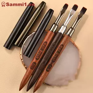 ZK Tay Cầm Bằng Gỗ Móng Tay Lót Bàn Chải Có Thể Tái Sử Dụng Chống Trơn Trượt Đường Pháp Bàn Chải Tranh - DIY Dụng Cụ Làm Móng VN