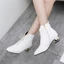VNMZGG34-39 Kích Thước Lớn Mũi Vuông Dây Kéo Phía Trước Kim Loại Trang Trí Hình Đặc Biệt Gót Bên Dây Kéo Ống Ngắn Giày Bốt Thời Trang