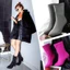 VNMZG34-39 Kích Thước Lớn Vải Co Giãn Mỏng Hơn Nhìn Stiletto Tất Thời Trang Giày Bốt Giữa Ống Giày Martin Tay Mũi Nhọn Thời Trang Sàn Catwalk Khiêu Vũ