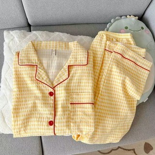Mùa Xuân Mây Bộ Đồ Ngủ Cotton Kích Thước Lớn Rời Thường Ngày Loungewear Quần Dài Tay Phù Hợp Với Nữ Mùa Xuân Mây Bộ Đồ Ngủ Cotton Kích Thước Lớn Rời Thường Ngày Loungewear Dài