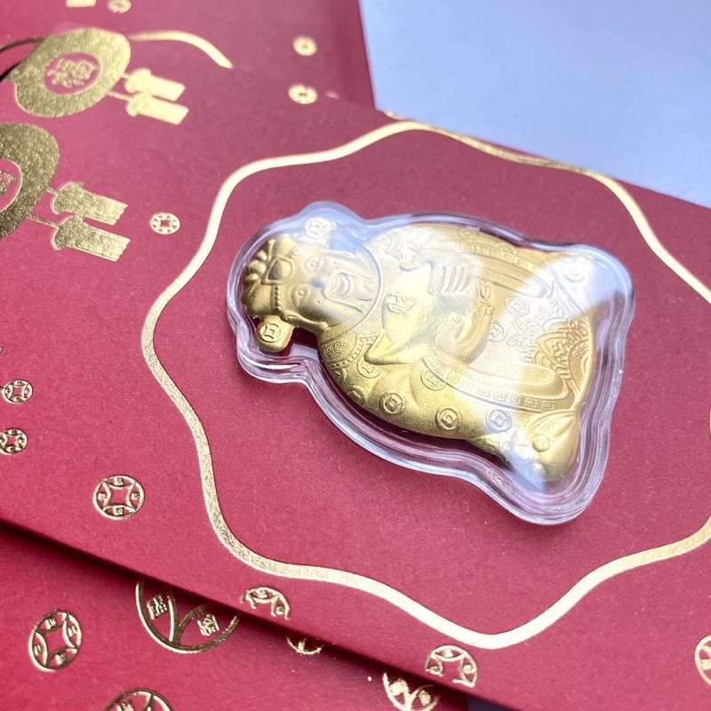 Lì Xì Thần Tài Mạ Vàng 24K May Mắn Rước Tài Lộc Quà Ý Nghĩa Tết