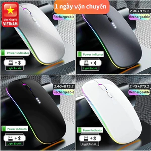 Chuột Không Dây 2 Chế Độ Bluetooth/USB – Silent, Pin Sạc, Dùng Cho Macbook, Laptop, iPad