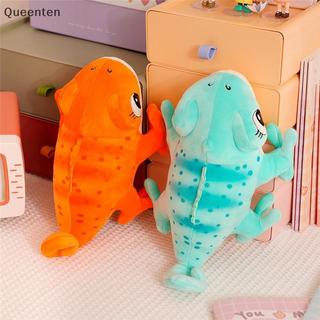 Queenten 30cm Hoạt Hình Chameleon Sang Trọng Đồ Chơi Trẻ Em Sáng Tạo Mô Phỏng Động Vật Bò Sát Nhồi Bông Gối Quà Tặng QT
