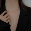 Mới - Đôi Nhẫn & Dây Chuyền Trái Tim Xương Đòn, Phong Cách INS, Perfect Quà Tặng Ngày Lễ Tình Nhân