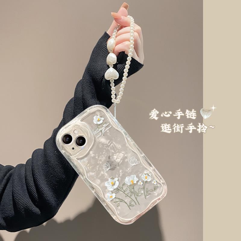 Thích hợp cho vỏ điện thoại Apple 15 iPhone14 / 13promax Line Vòng tay hoa 16 / 12 Silicon trong suốt 1726.1.11