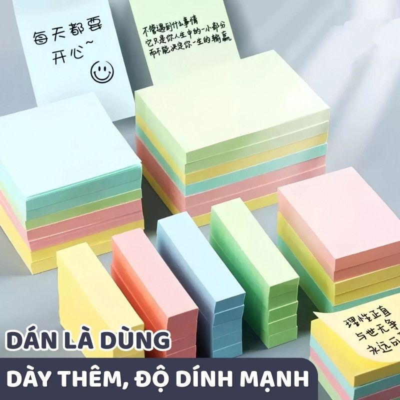 Giấy Note Dán Ghi Chú 100 Tờ Màu PastGiấy Nhớ Ghi Chú Nhiều Màu –– Giấy Nhớ Đẹp, Dễ Dán Trong Học Tập Và Văn Phòng