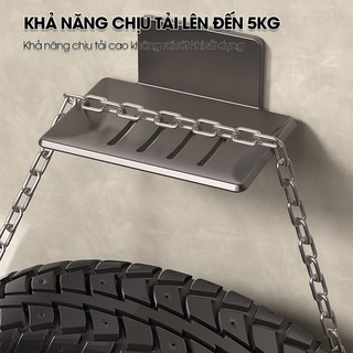 Khay xà phòng inox 304 không khoan Khay/Kệ Đựng Xà Phòng, Thoát Nước Tự Động, Dán Tường, Không Khoan Đục