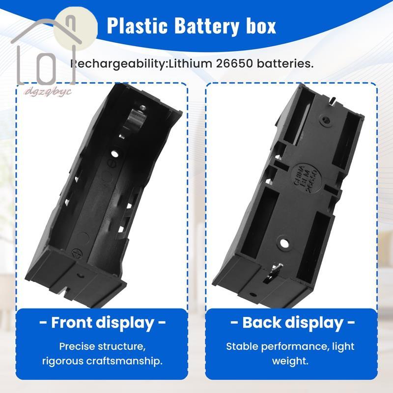 Hộp đựng pin đơn 26650 bằng nhựa Hộp lưu trữ 10 chiếc màu đen