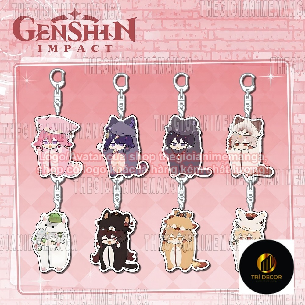 Móc khóa GENSHIN IMPACT ver Đồ thú liền thân game quà tặng chibi mica anime xinh xắn arcylic dễ thương