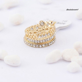 <BSTO> Set 2 chiếc nhẫn đính đá hình vương miện thời trang cho nữ