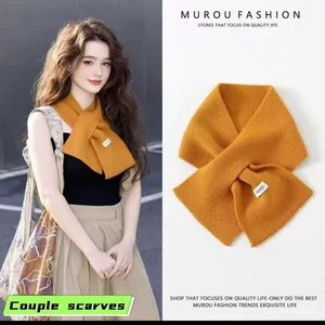 Khăn quàng cổ Hàn Quốc màu trơn, phong cách chữ thập, phù hợp mùa thu đông
