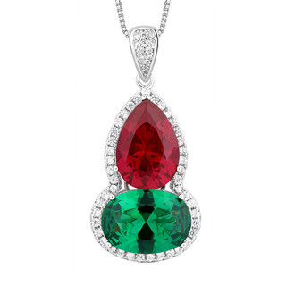 Đá corundum chính hãng 10*14, mặt dây chuyền phong cách châu Âu mới