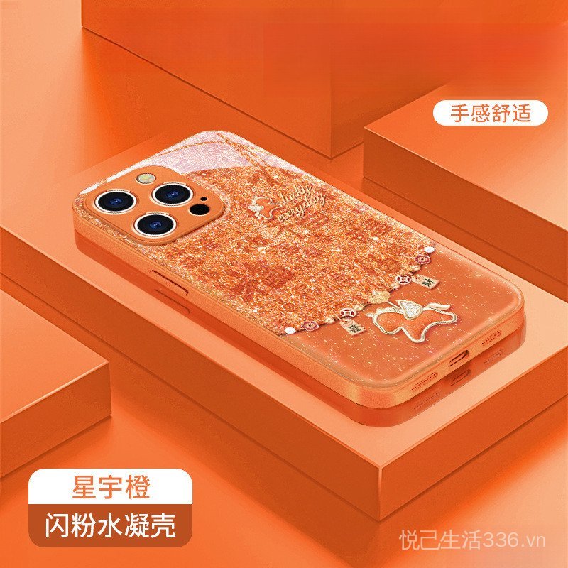 Thích hợp cho iPhone17 Ốp điện thoại mate80promax Năm mới 16 Fortune Pony Dây buộc 14 Cô gái giá trị cao 15