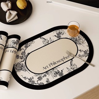 Old Branch Manor Retro Phong Cách Trung Hoa Mới Placemat Chống Thấm Nước Chống Dầu Rửa Không Cách Nhiệt Món Ăn Coaster Phương Tây Placema