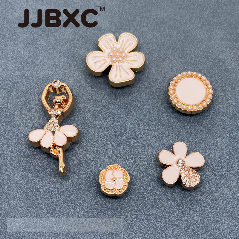 JJBXC charm Khóa Giày Phụ Kiện Giày Kim Loại Ba Lê Chất Lượng Cao Phụ Kiện Giày