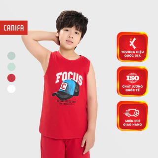 Áo ba lỗ bé trai CANIFA chất liệu cotton pha thoáng mát có hình in PS26 2TA26S002