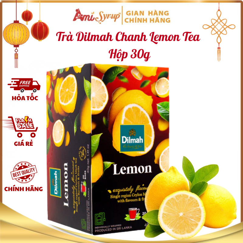Trà Dilmah Chanh Lemon Tea Hộp 30g, Hương Chanh Tươi Mát Khới Đầu Ngày Mới Sảng Khoái