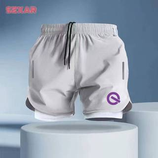 QG American Quick-Drying Lined Shorts Summer Track and Field Men's and Women's Running Training Anti-Wardrobe Malfunction Shorts Fitness Sports Pants Fashion aCz4