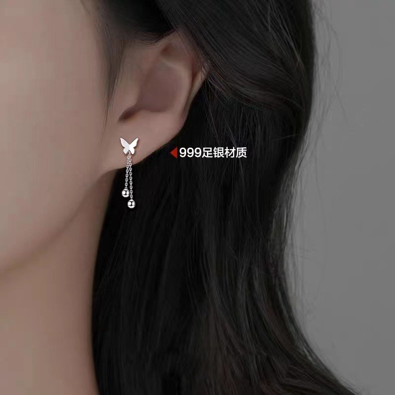Bông tai tua rua bạc S999