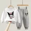 Bộ áo Hoodie và quần chạy bộ nhẹ Kuromi Kids Thiết kế hoạt hình Trang phục thường ngày cho bé gái đi học