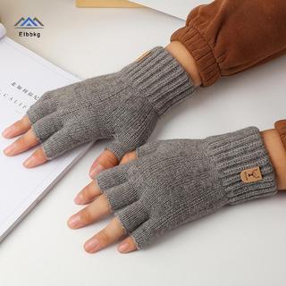 ELBBKG Dệt Kim Thi Nhiệt Nửa Ngón Găng Tay Nam Nữ Mùa Đông Ngoài Trời Lái Xe Ngón Găng Tay Màn Hình Cảm Ứng Găng Tay Mới