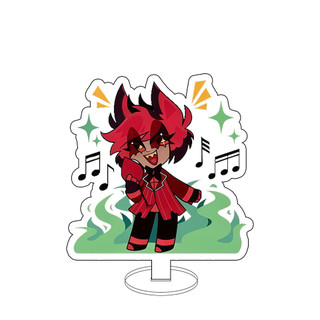 For Anime Hazbin Hotel Vox Alastor Lucifer Morningstar Q Version 10cm Acrylic Stand Desktop Ornament Cartoon Cute