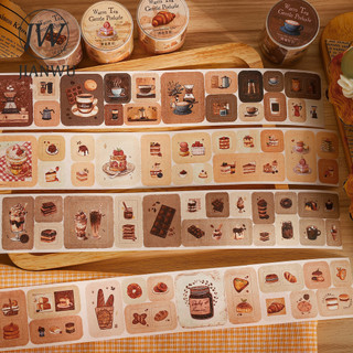 JIANWU Ấm Trà Nhẹ Nhàng Prelude Series Vintage Bánh Cà Phê Phong Cảnh Chất Liệu Cắt Băng Sáng Tạo DIY Tạp Chí Văn Phòng Phẩm