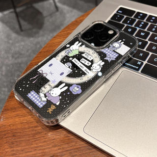 Ốp điện thoại chống sốc họa tiết thỏ vui vẻ 17pro có thể so sánh cho iPhone 17promax 16pro 16plus 15promax 14pro Vỏ 14plus 15plus 16plus