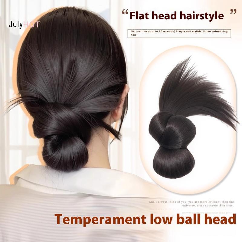 JULYHOT Tóc Tổng Hợp Bun Móng Vuốt Kẹp Tóc Với Dây Tóc Tự Nhiên Tóc Giả Lông Tơ Nâu Bla Bun Tóc Giả Phụ Kiện Tóc Massivedeals
