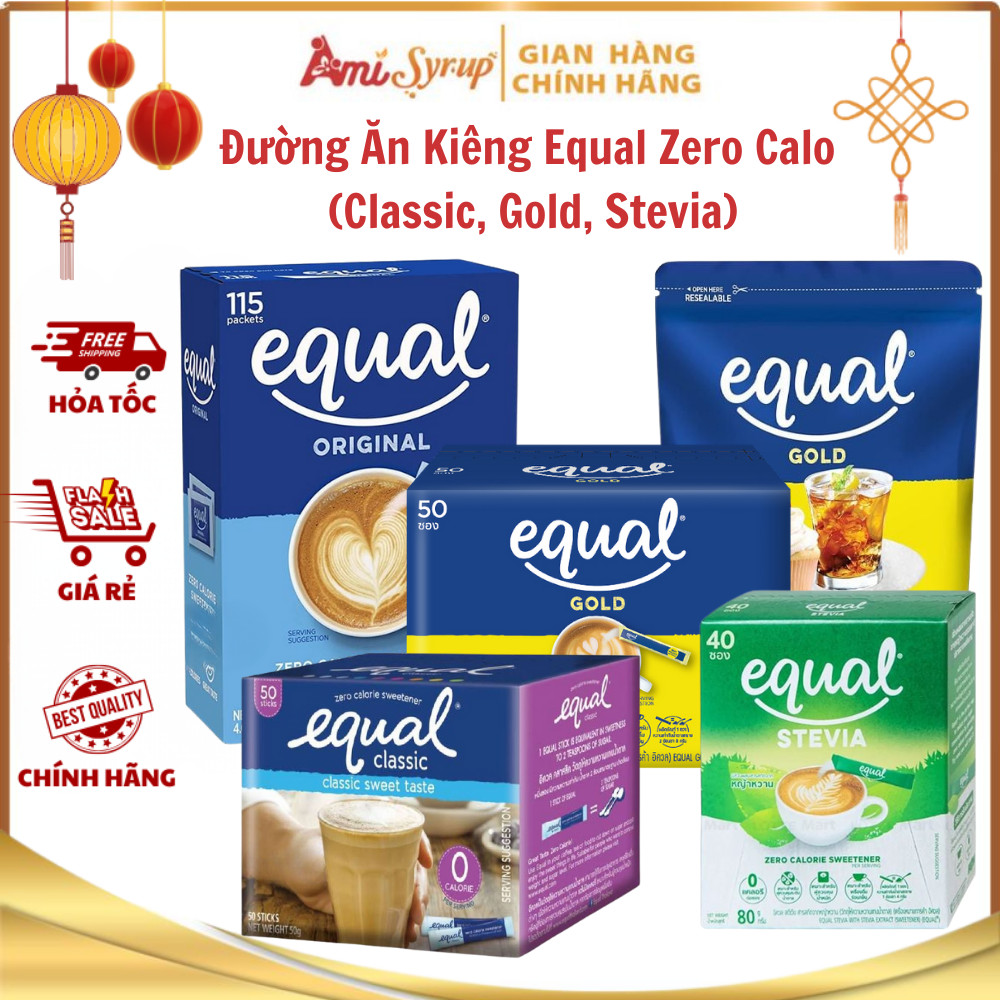 Đường Ăn Kiêng Equal Zero Calo Đủ Các Dòng (Classic, Gold, Stevia) - Lý Tưởng Cho Chế Độ Ăn Kiêng