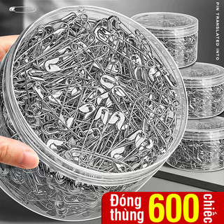 Set kim băng 600 ghim mini cài áo, đủ loại kích cỡ lớn trung nhỏ từ hợp kim bền đẹp, tiện ích cho mọi gia đình