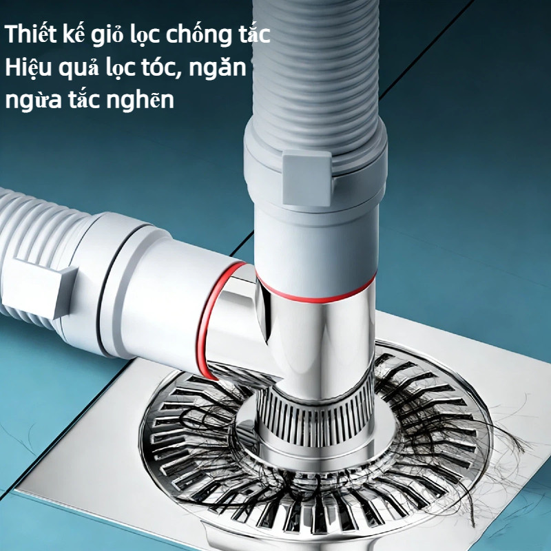 Bộ Chia Nối Thoát Nước 3 in 1-Chống Mùi, Côn Trùng, Lọc Rác-Phù Hợp Mọi Lỗ Thoát&Máy Giặt&hoát Sàn