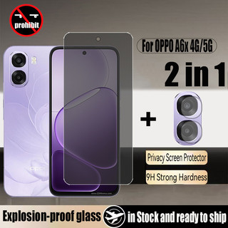 Kính cường lực chống gián điệp 2 trong 1 OPPO A6x 5G Bảo vệ màn hình riêng tư cho OPPO A6 A3 A5i A5 A5X Pro A60 A79 A78 A58 A38 A18 4G 5G + Phim ống kính máy ảnh