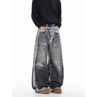 Quần Jean Nam Phong Cách Unisex Cao Cấp, Kiểu Rách Scimitar