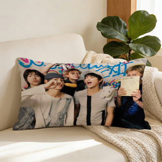 Hàn Quốc Pop Boy Group CORTIS Vỏ gối hình chữ nhật bằng Polyester in một mặt, Vỏ đệm ô tô, Trang trí nội thất (Không bao gồm gối)