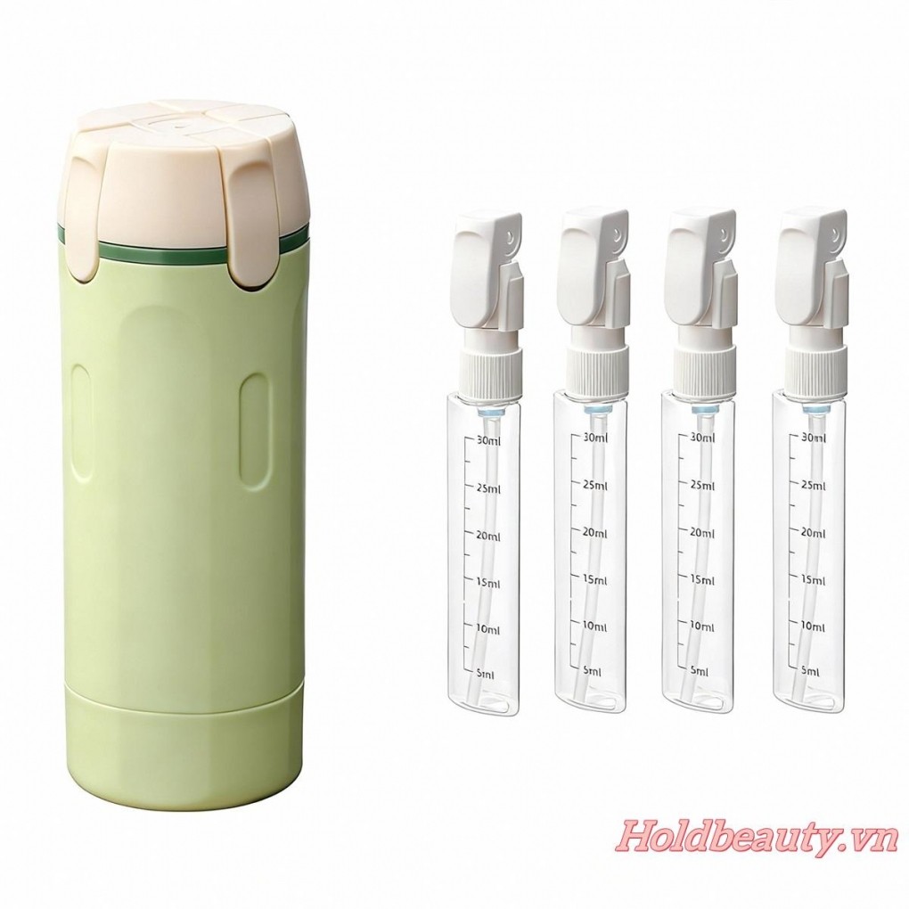 Chai có thể nạp lại 4 trong 1 Chai kích thước du lịch Hộp đựng du lịch di động cho kem dưỡng da và dầu xả