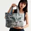Túi Tote Nữ GUSTAVA, Túi Xách Du Lịch Cổ Điển Họa Tiết Mèo, Thời Trang Hợp Thời Trang In Họa Tiết Cotton Nhẹ Túi Đeo Vai Nữ Cô Gái