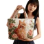 Túi Tote Nữ GUSTAVA, Túi Xách Du Lịch Cổ Điển Họa Tiết Mèo, Thời Trang Hợp Thời Trang In Họa Tiết Cotton Nhẹ Túi Đeo Vai Nữ Cô Gái