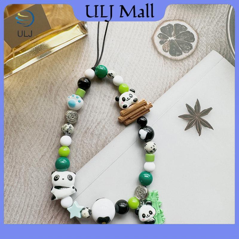 ULJ Gấu Trúc Đính Hạt Chống Mất, Dây Đeo Điện Thoại Quyến Rũ, Mặt Dây Chuyền Dễ Thương, Dây Buộc Cổ Tay Cho Bé Gái