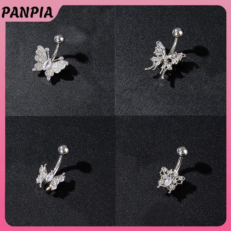 Nhẫn rốn nữ thời trang với nơ bụng, thép không gỉ và zircon, phù hợp làm đồ trang sức gợi cảm cho nữ và gái nhỏ.