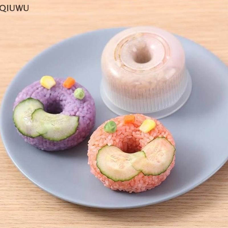 QIUWU 2 Chiếc Sáng Tạo Sushi Donut Shape Maker Rice Ball Mold Nhà Khuôn Cơm Chống Dính.