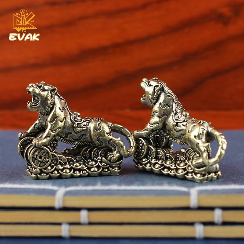 Tượng hổ bằng đồng Alittlesetrtu - Thủ công kim loại cung hoàng đạo Trung Quốc để trang trí gia đình & bàn VN