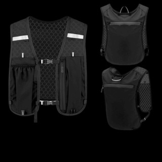 Áo vest chạy bộ HOMELYHUB với túi đựng bình nước và giá đỡ điện thoại, thiết kế phản quang, làm từ nylon nhẹ và chống thấm nước.