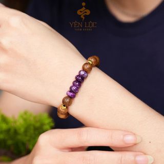 Vòng Tay Trầm Hương Phối Đá Ngũ Điếu - Mong Cầu Bình An & May Mắn - Trầm Hương Yên Lộc
