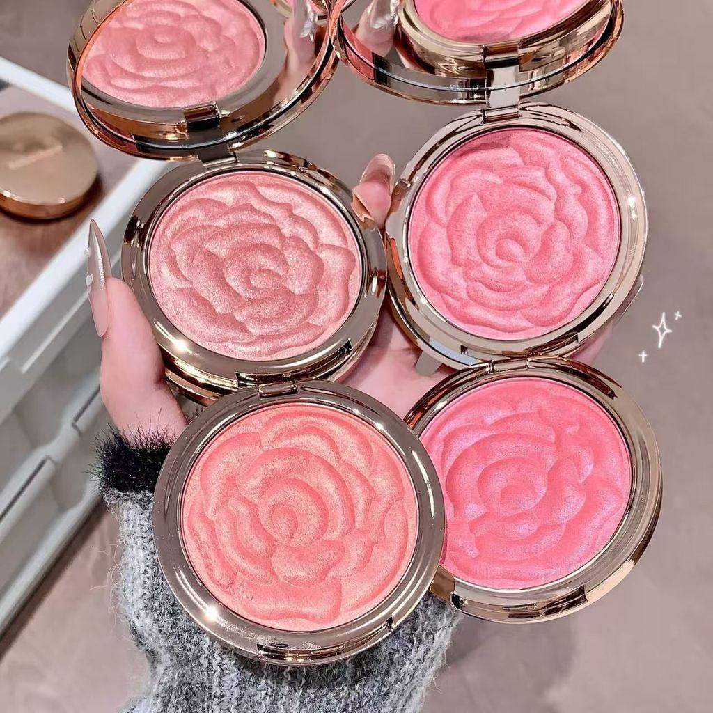 Yolo ❤Bán Chạy Cánh Hoa Highlighter Blush Chống Thấm Nước Chống Mồ Hôi Cam Làm Sáng Tự Nhiên 01#02#
