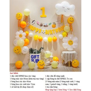 Set bóng trang trí sinh nhật cho bé trai, bé gái, combo bóng trang trí thôi nôi cho bé DF3