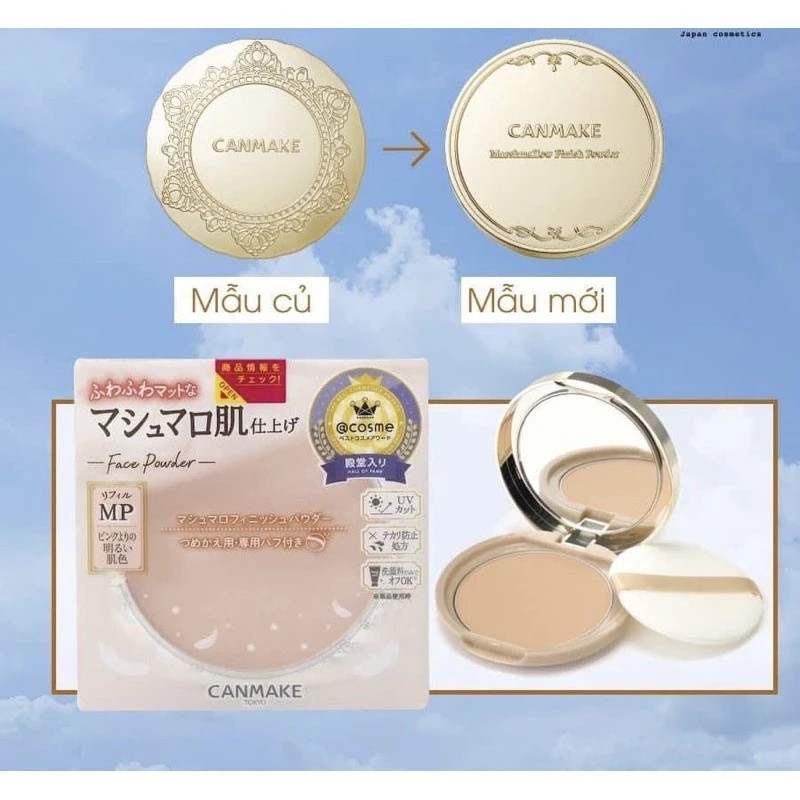 Canmake Marshmallow Finish Powder – Kiềm Dầu Tinh Tế, Lớp Nền Mịn Nhẹ