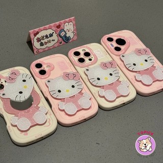 Cute Cat Mirror Phone case for IPhone17 16 15 14 13 12 11 X Xs Xr 7 8 Plus Pro Max Anti Drop Soft Back Cove JKP